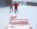 Как проложить лыжню для себя с помощью снегохода